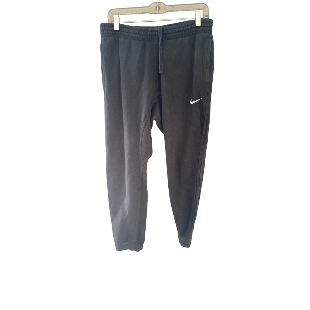 Nike Mens Sportswear Club Fleece Joggers Black Embroidered Swoosh Large